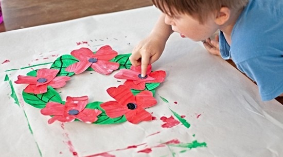 Anzac day art activities include making paper poppies